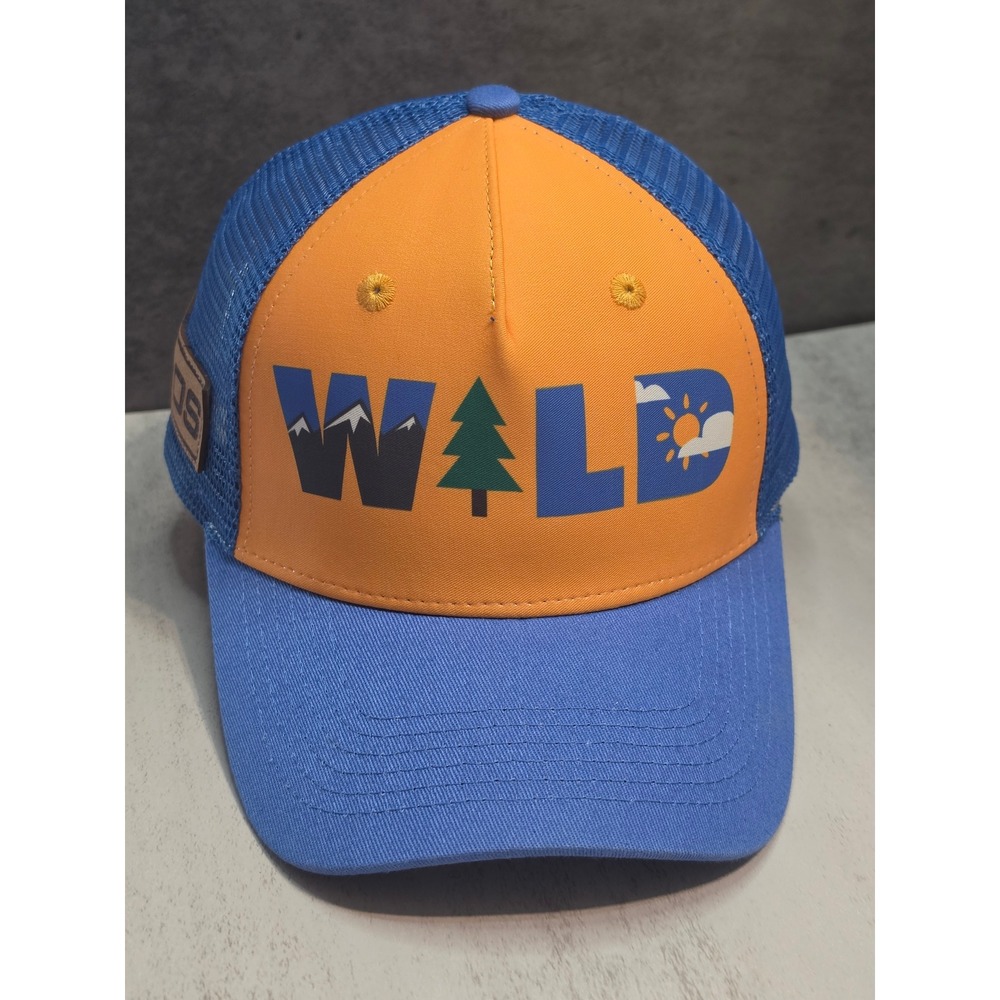 Locale Outdoor Taos New Mexico Wild Trucker Hat Blue Orange Snapback Cap